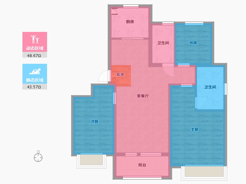 山东省-青岛市-海尔产城创白云山花园-81.60-户型库-动静分区