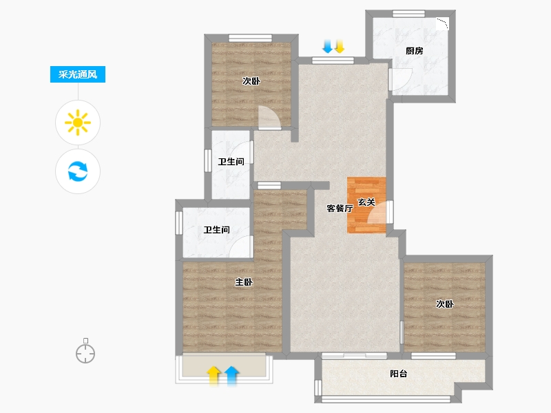 山东省-青岛市-金茂智慧国际城-87.77-户型库-采光通风