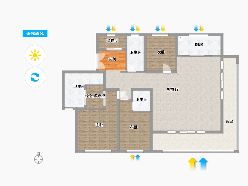 山东省-青岛市-绿地凤栖澜�h-151.34-户型库-采光通风