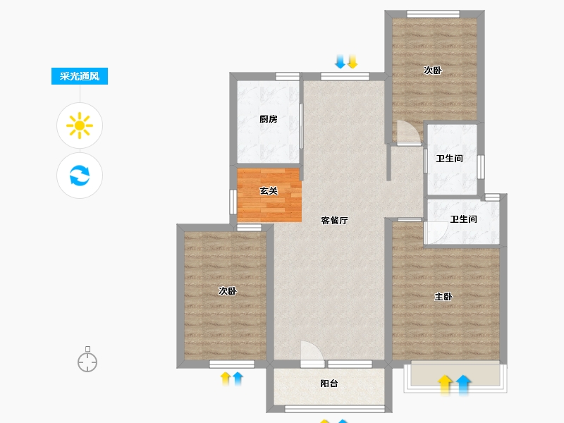 辽宁省-大连市-中海・牧�山-95.20-户型库-采光通风