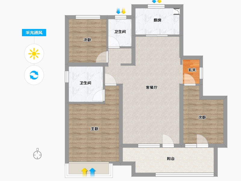 山东省-青岛市-佳兆业・悦峰-87.21-户型库-采光通风