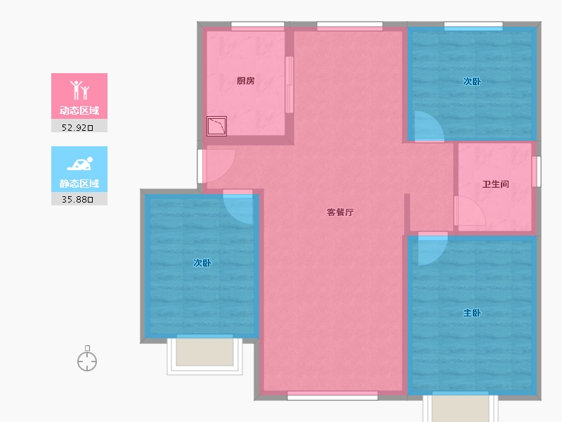 山东省-济南市-福泰・新都城-79.27-户型库-动静分区