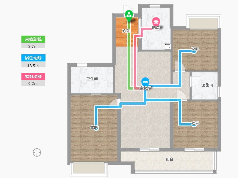 江苏省-南通市-万科・时代之光-93.60-户型库-动静线