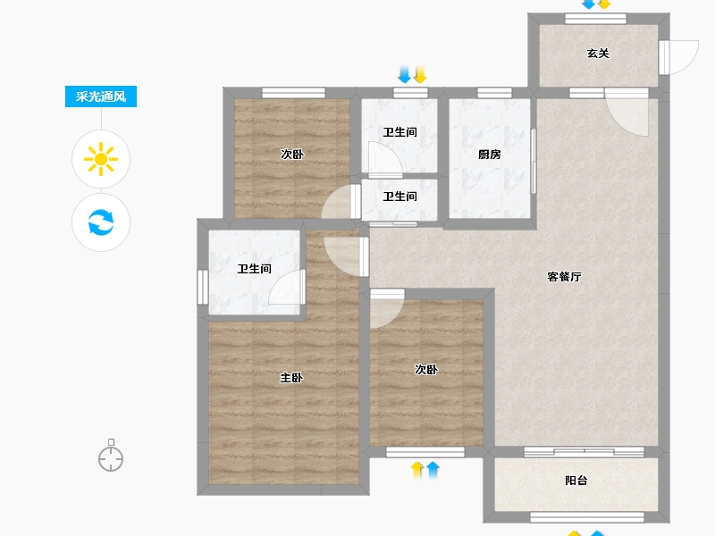 山东省-聊城市-民生・城市主人-87.68-户型库-采光通风