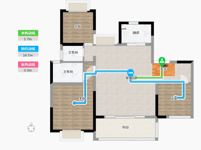 江苏省-南通市-春风里-104.80-户型库-动静线