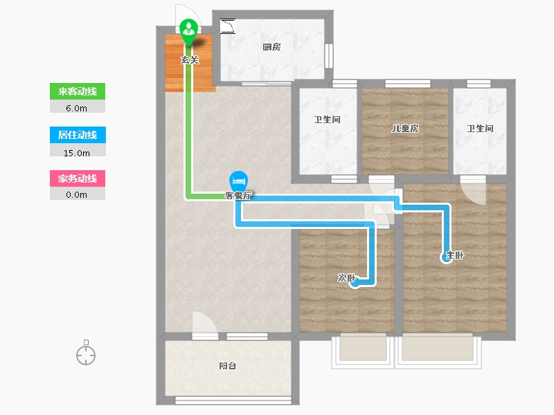 山东省-威海市-蓝光雍锦湾-86.40-户型库-动静线