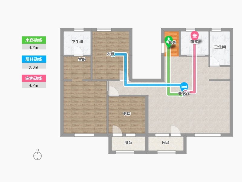 辽宁省-大连市-西府御棠-104.65-户型库-动静线