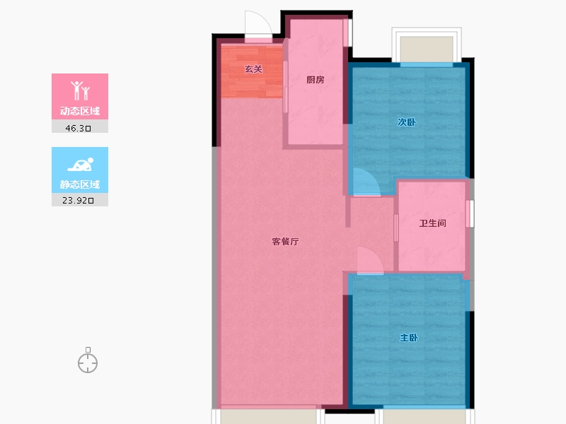 辽宁省-大连市-旭辉・江山樾-63.20-户型库-动静分区