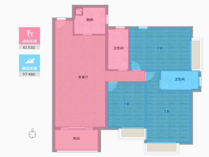 青海省-海南藏族自治州-海口华润中心-109.08-户型库-动静分区