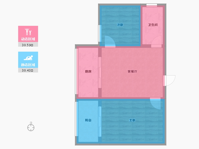 陕西省-西安市-宝枫佳苑-54.08-户型库-动静分区