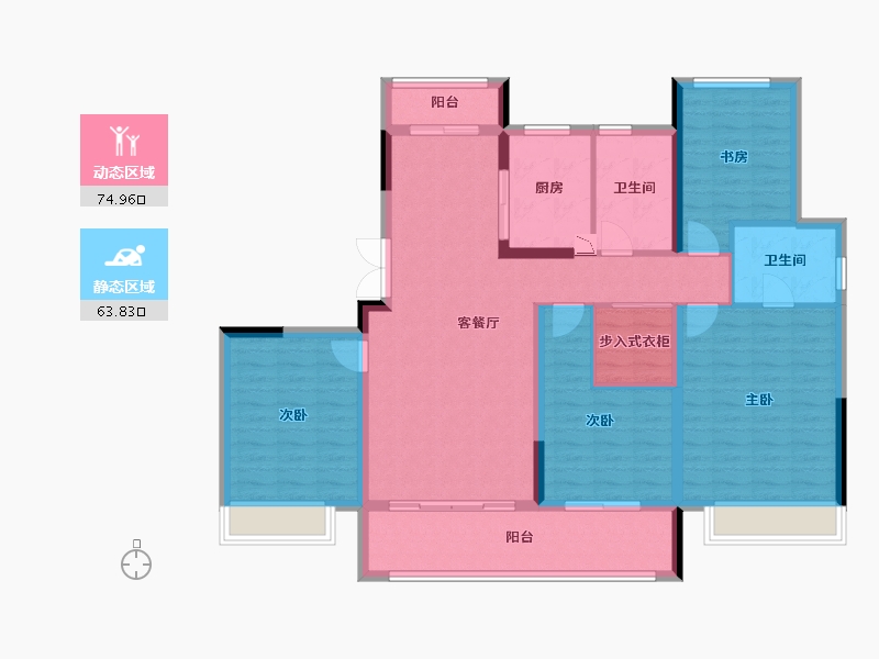 浙江省-宁波市-逸家园二期-125.01-户型库-动静分区