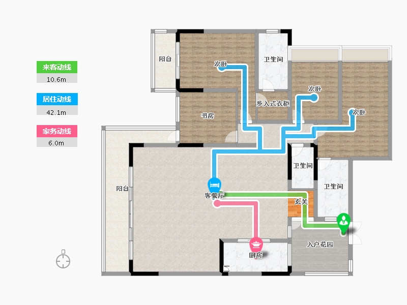 四川省-成都市-金沙城西府澜院-222.65-户型库-动静线