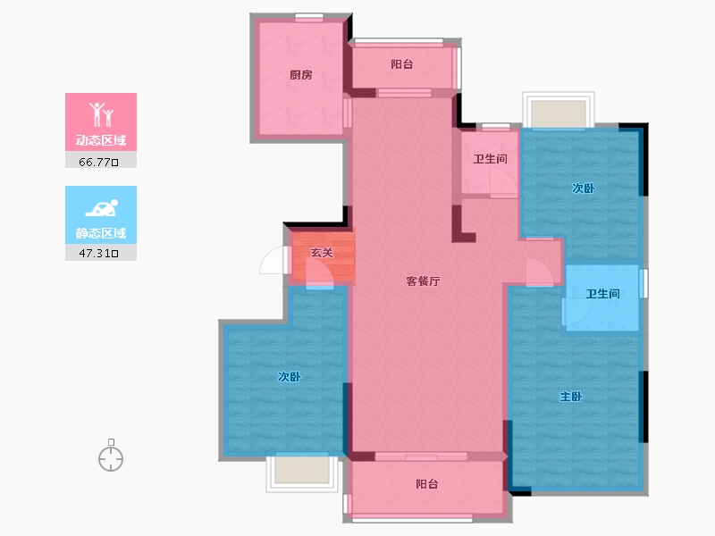 江西省-吉安市-龙飞・和纵芯园-102.00-户型库-动静分区