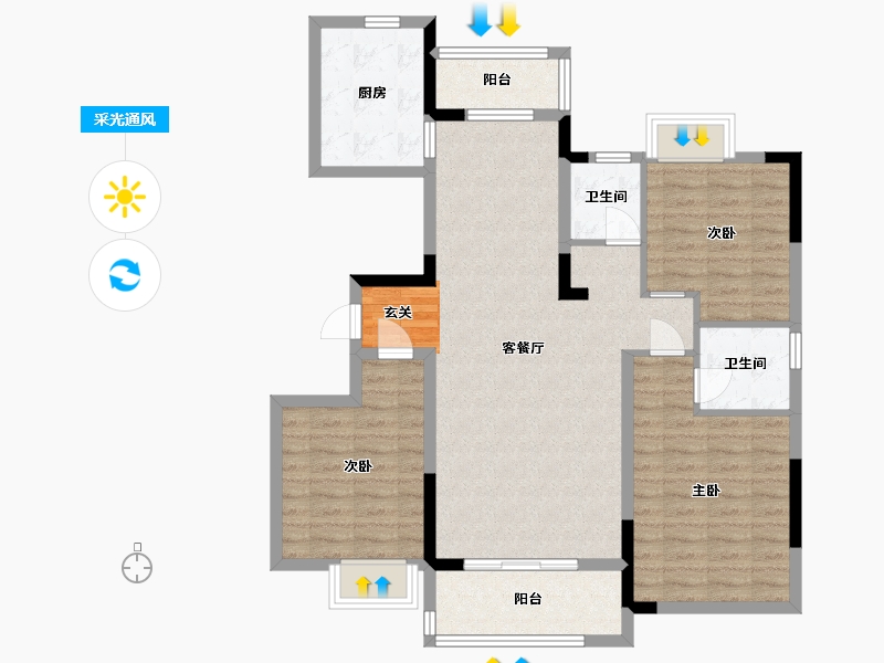 江西省-吉安市-龙飞・和纵芯园-102.00-户型库-采光通风