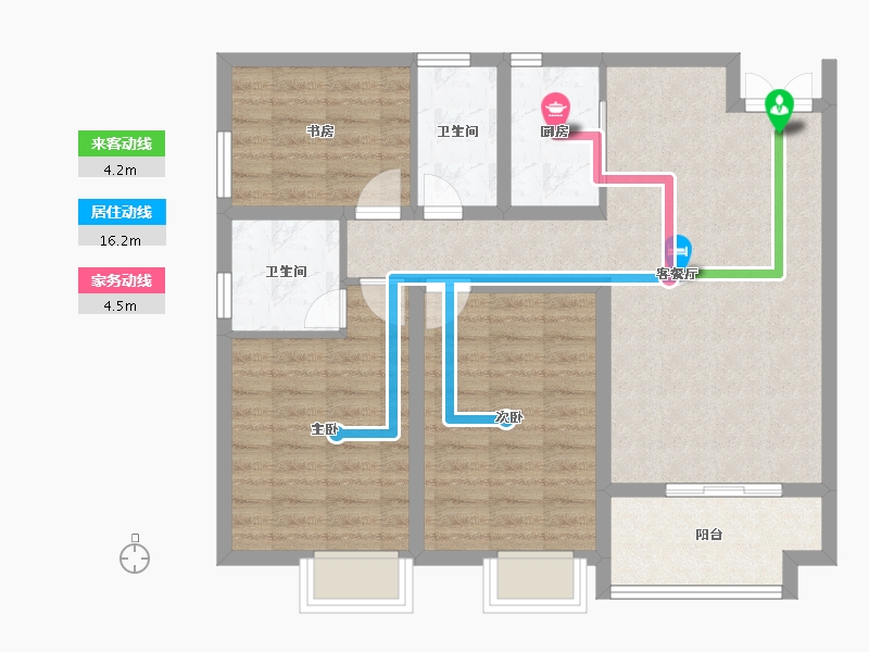 湖南省-长沙市-金恒・银杉里-84.36-户型库-动静线