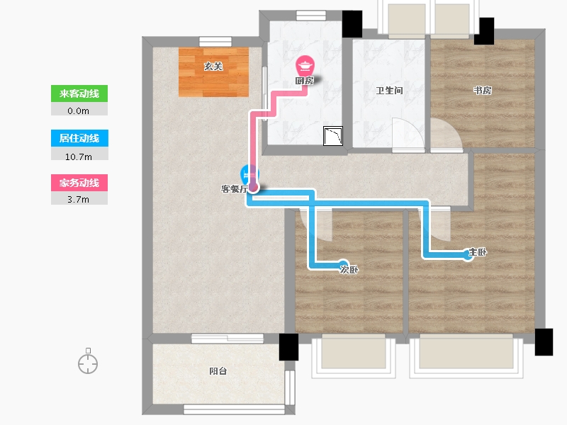 上海-上海市-海�h虹桥金茂悦-67.23-户型库-动静线