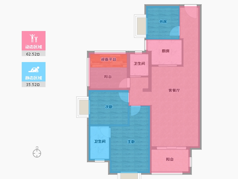 湖南省-长沙市-南�Z滨江书苑-87.61-户型库-动静分区