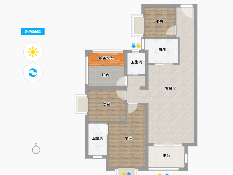 湖南省-长沙市-南�Z滨江书苑-87.61-户型库-采光通风