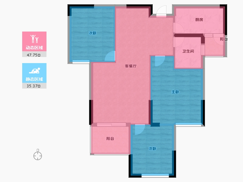 江西省-南昌市-中航瑶湖郡-74.79-户型库-动静分区