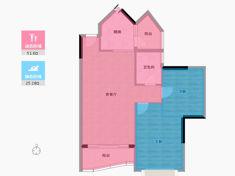 福建省-泉州市-莲花万盛凤凰城-69.53-户型库-动静分区