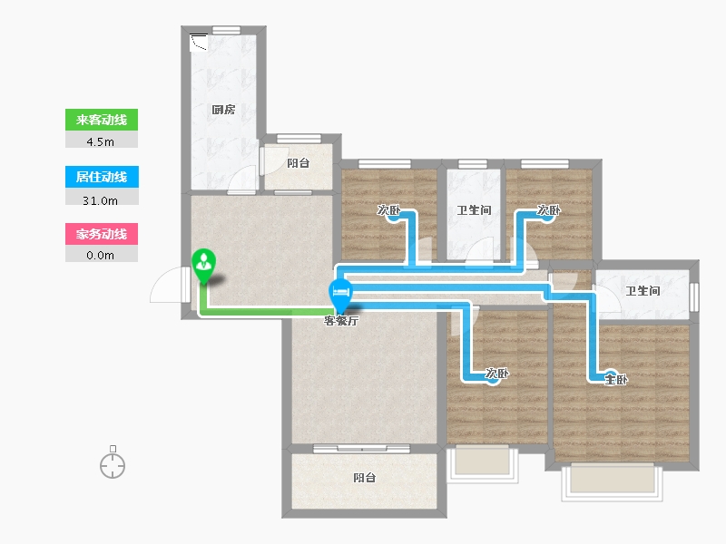 湖南省-长沙市-恒大揽湖苑-100.31-户型库-动静线