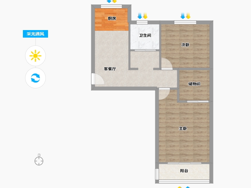 上海-上海市-东江小区-59.46-户型库-采光通风