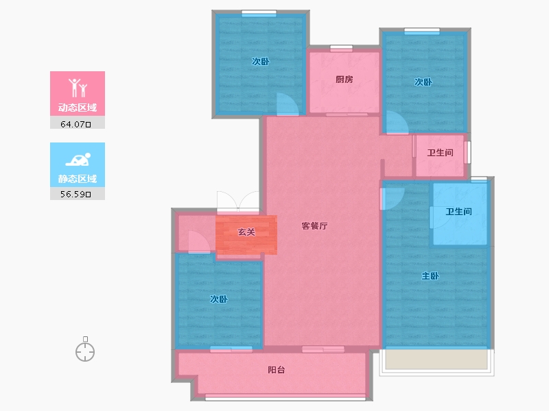 山东省-临沂市-府佑书院-108.79-户型库-动静分区