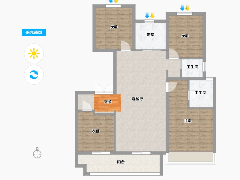 山东省-临沂市-府佑书院-108.79-户型库-采光通风