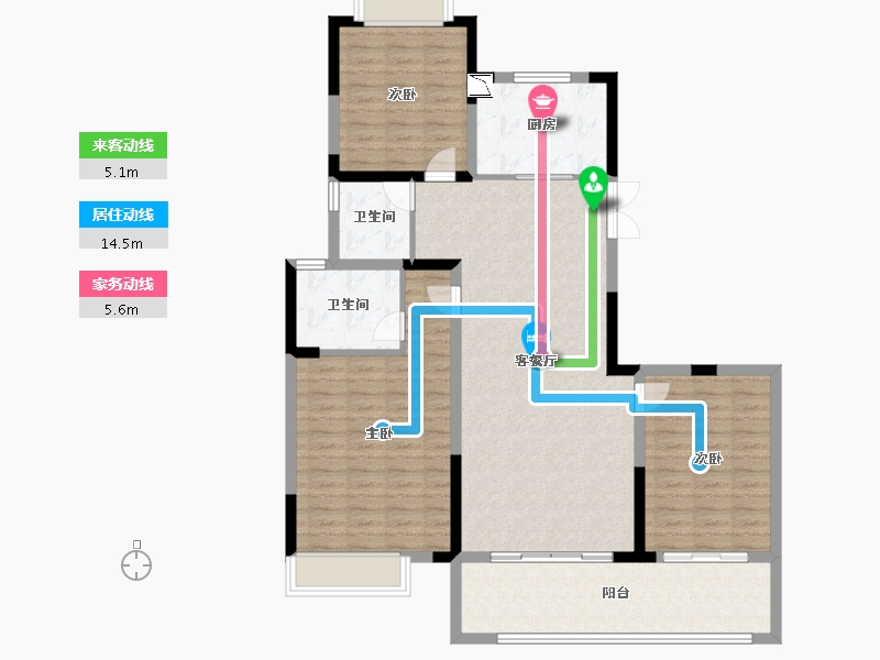 江苏省-无锡市-中央华府花园-116.00-户型库-动静线