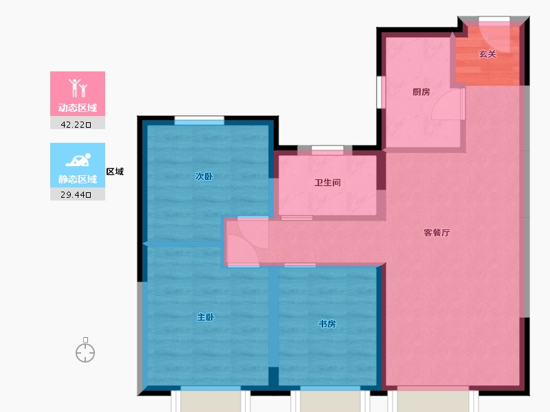 天津-天津市-凯旋门-63.58-户型库-动静分区