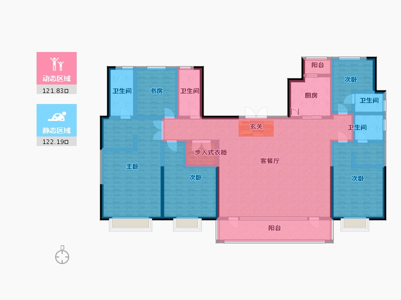 甘肃省-定西市-永生北玻紫御华府-218.40-户型库-动静分区