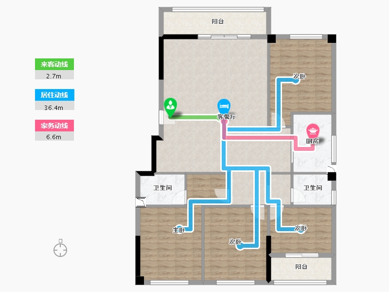 福建省-漳州市-南洋公馆-133.58-户型库-动静线