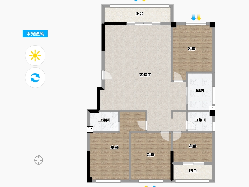 福建省-漳州市-南洋公馆-133.58-户型库-采光通风