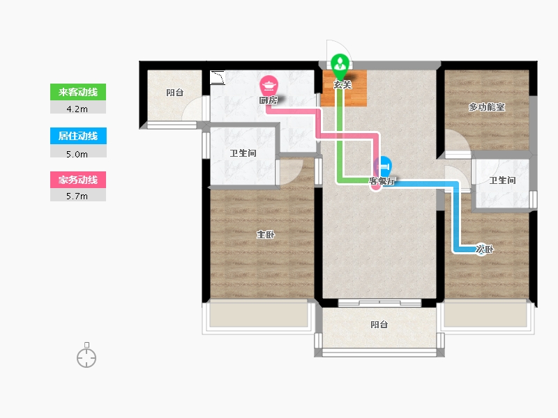 广东省-江门市-新会骏景湾・领誉-70.95-户型库-动静线