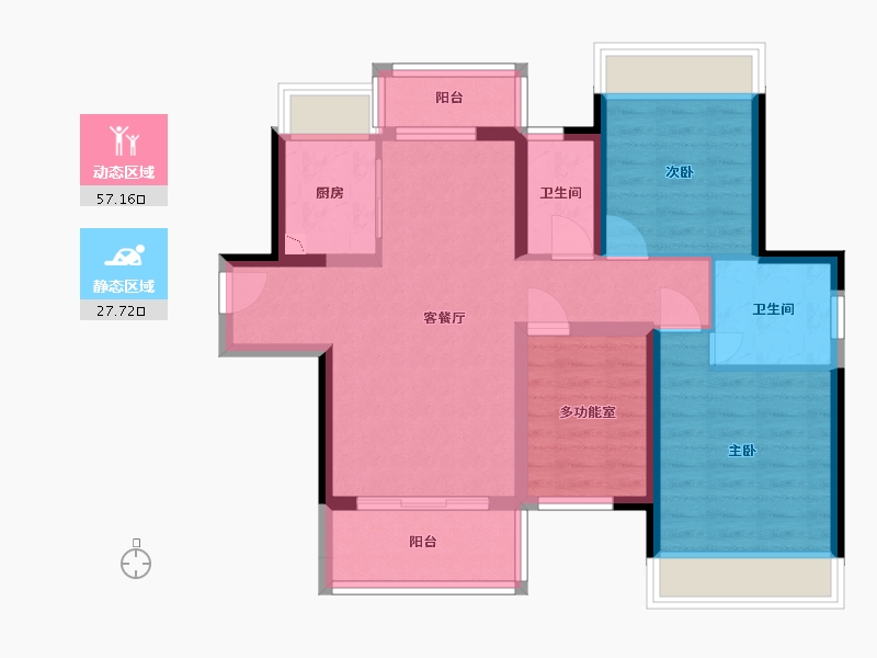 广东省-江门市-新会骏景湾・领誉-74.68-户型库-动静分区