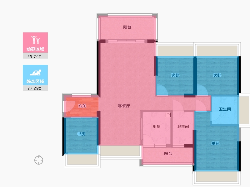 广东省-江门市-御锦世家花园-82.50-户型库-动静分区