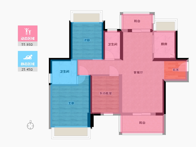 广东省-江门市-嘉骏花园-71.19-户型库-动静分区