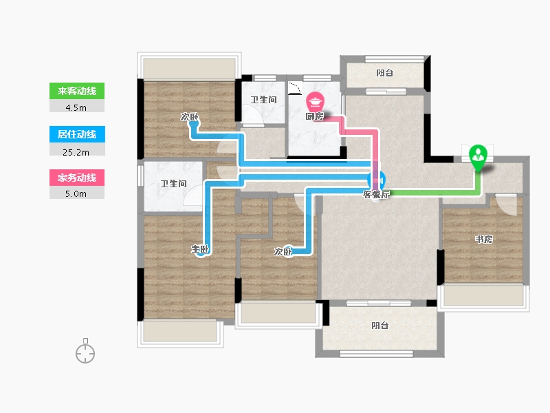 湖北省-荆门市-天瑞首府-106.32-户型库-动静线