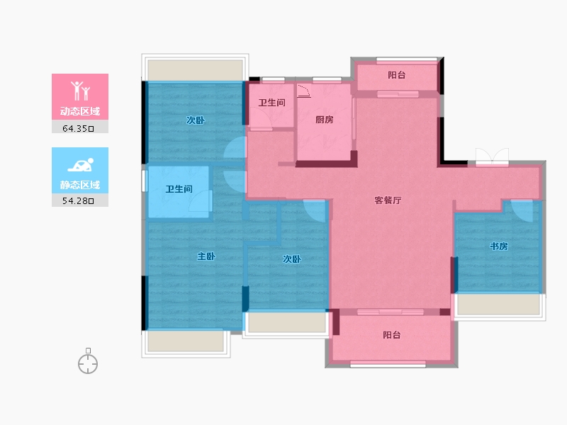 湖北省-荆门市-天瑞首府-106.32-户型库-动静分区