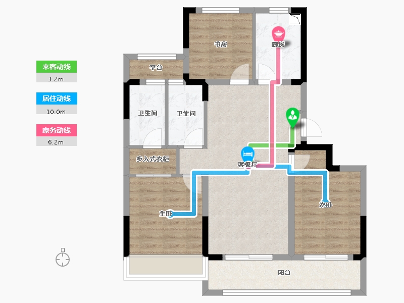 浙江省-温州市-凯迪融创新鹿园-81.60-户型库-动静线