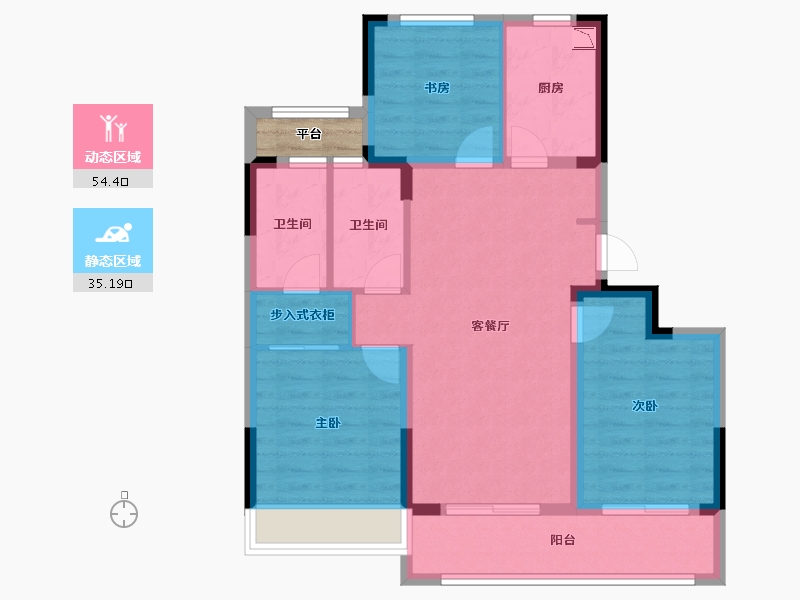 浙江省-温州市-凯迪融创新鹿园-81.60-户型库-动静分区