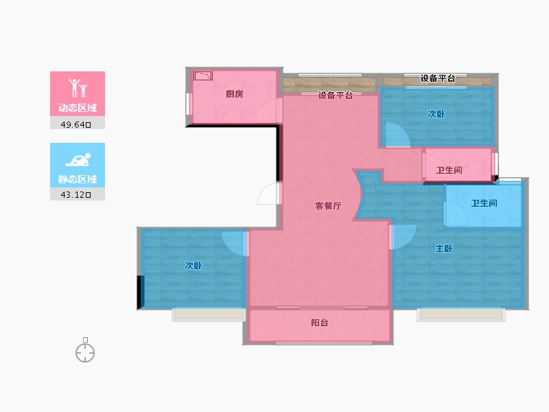 福建省-泉州市-晋江新塘宝龙世家-88.52-户型库-动静分区