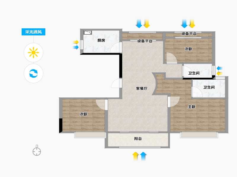 福建省-泉州市-晋江新塘宝龙世家-88.52-户型库-采光通风