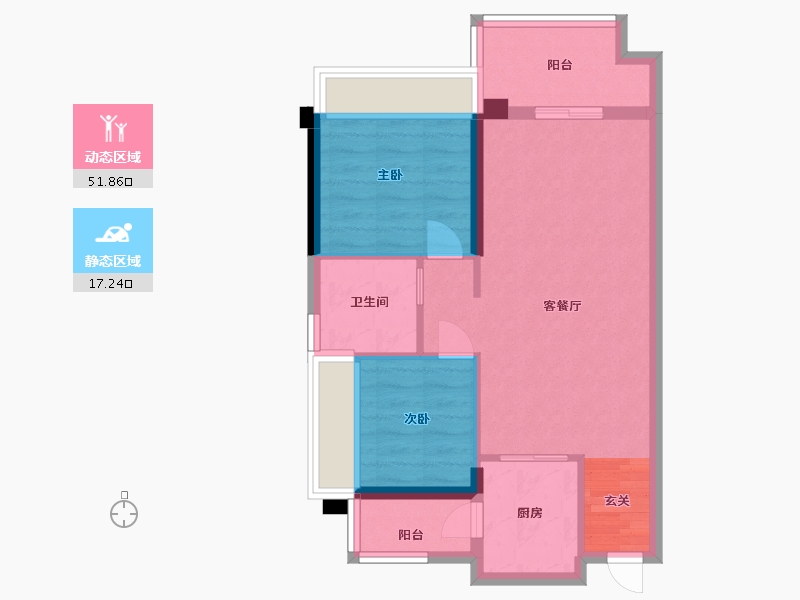 广东省-湛江市-奥园悦时代・熙园-61.51-户型库-动静分区