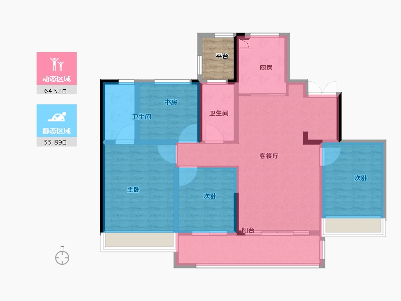 浙江省-温州市-世茂璀璨世家-111.21-户型库-动静分区