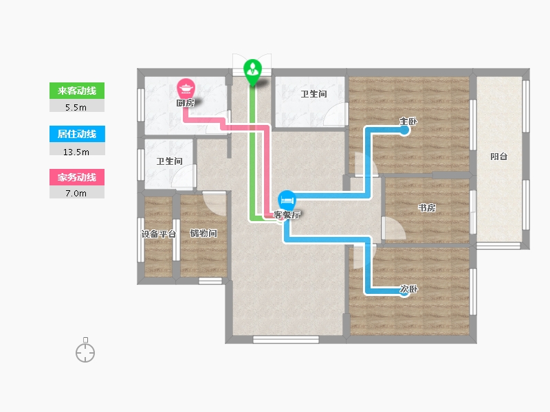 浙江省-绍兴市-文锦东苑-96.82-户型库-动静线