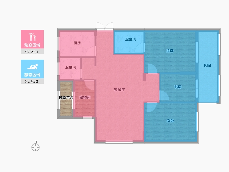 浙江省-绍兴市-文锦东苑-96.82-户型库-动静分区