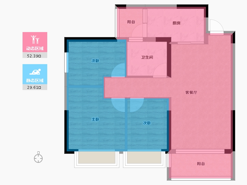 重庆-重庆市-恒大滨河左岸-73.44-户型库-动静分区