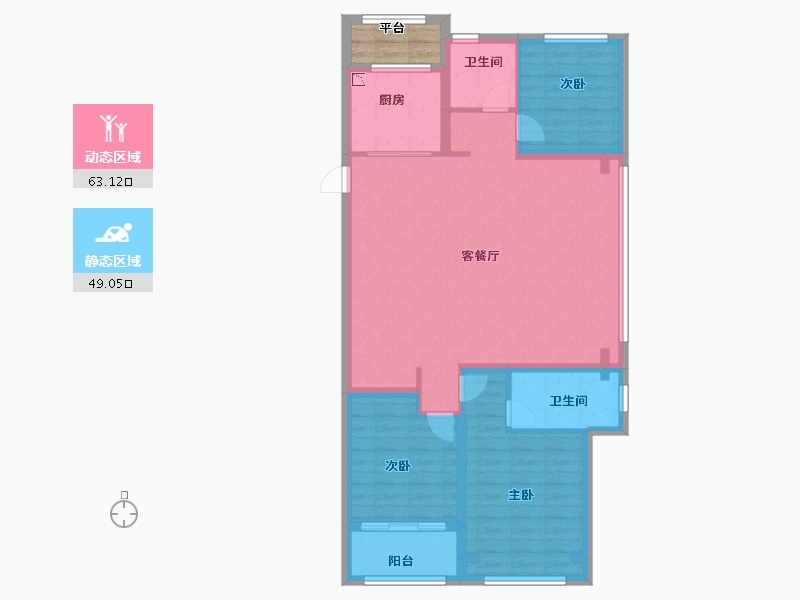 浙江省-温州市-九山金茂府-104.00-户型库-动静分区