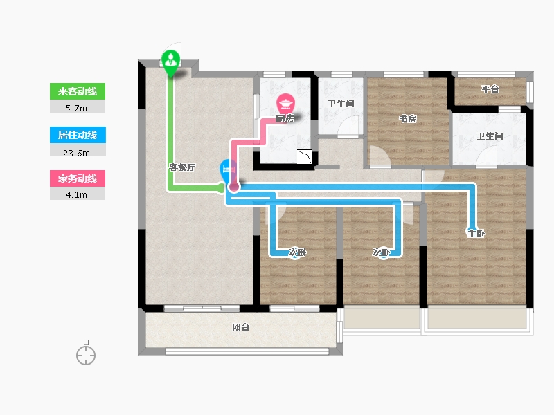 浙江省-温州市-弘阳上坤西湖四季-111.20-户型库-动静线